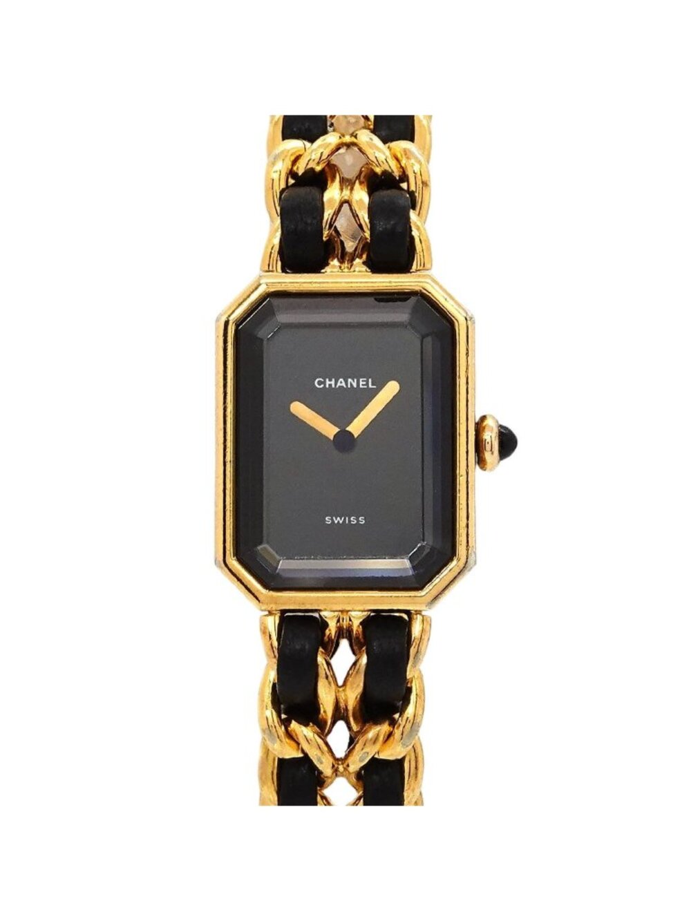 Chanel Premiere L Vintage Watch Black Gold